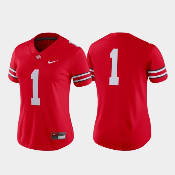 Ohio State Buckeyes Women's #1 Scarlet Game College Football Jersey 2404PPAK3